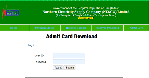 NESCO Teletalk Admit Card Exam Date 2023- nesco.teletalk.com.bd