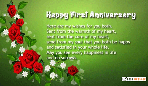 1st Wedding Anniversary Wishes For Husband